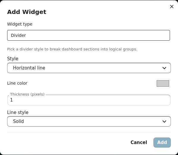 Add Widget — Divider