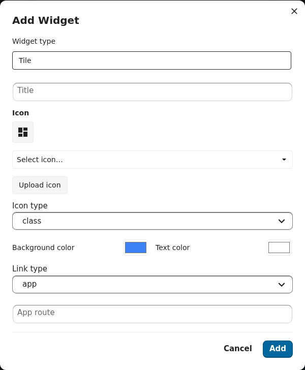 Add Widget — Tile